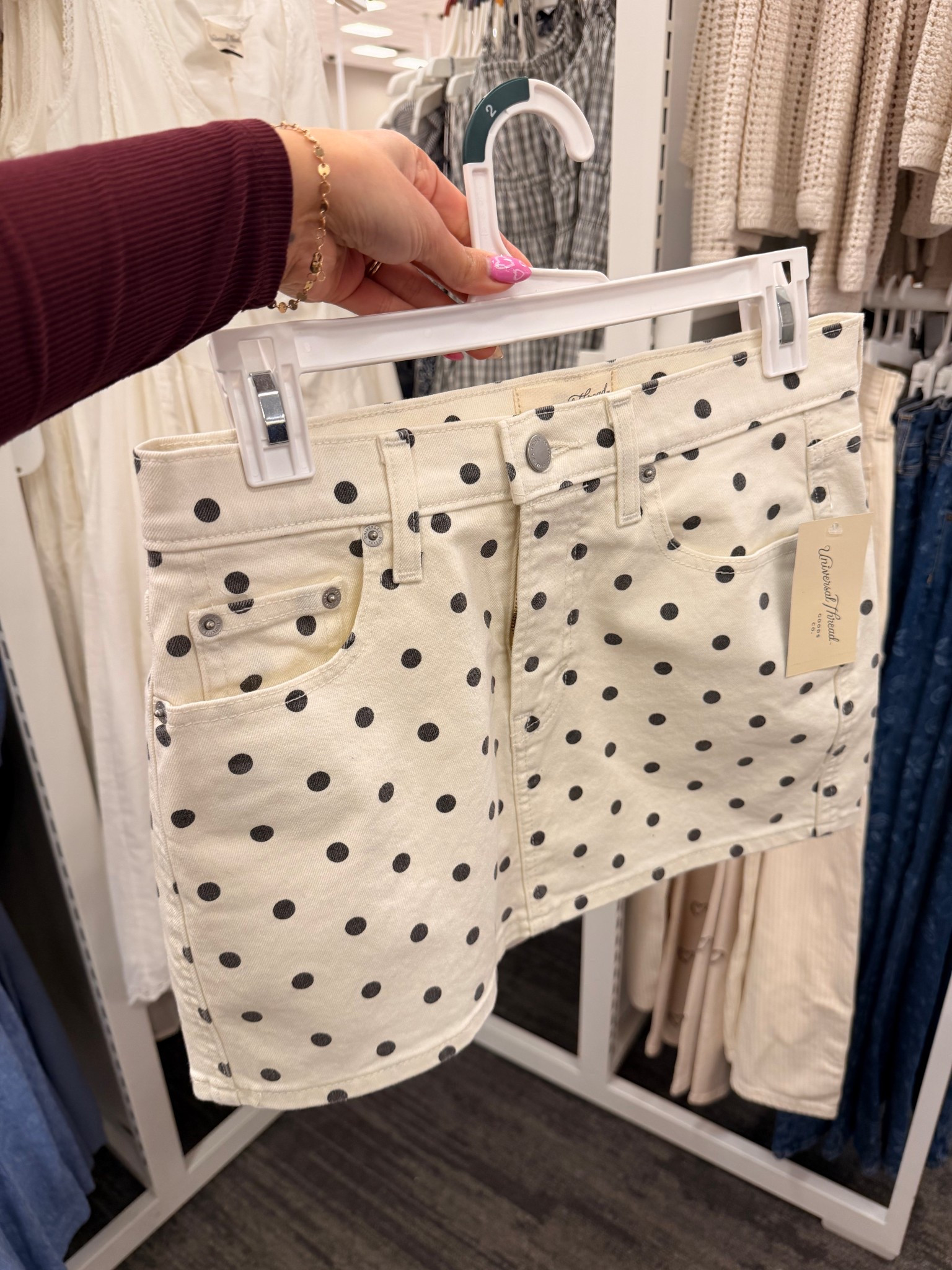 Polka dot mini skirt at target!! You know this came home with me 😍 wearing a size 0 

#LTKSpringSale #LTKgrwm #LTKmomlife
