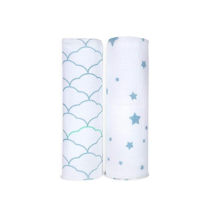 Newton Organic Cotton Swaddle Blankets 2-Pack | 100% Breathable and Ultra-Soft | 100% Organic Mus... | Amazon (US)