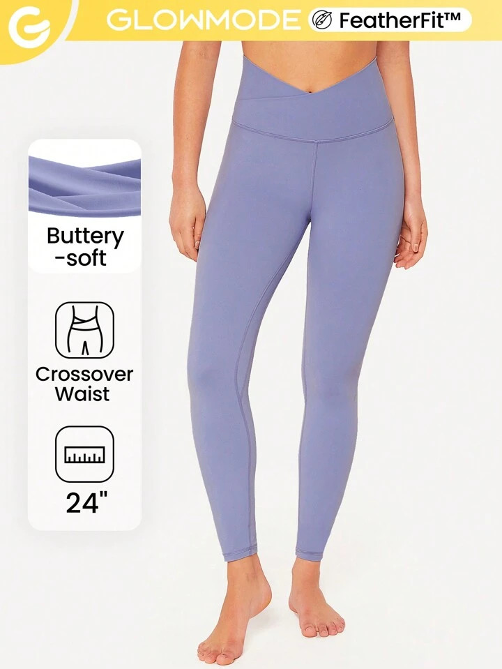 GLOWMODE 24" FeatherFit™ Crossover Leggings | SHEIN