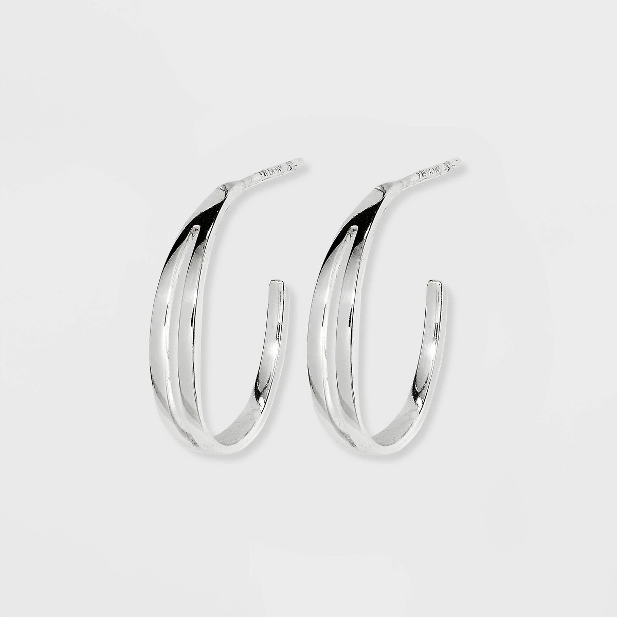 Sterling Silver Plain with Post Hoop Earrings - A New Day™ Silver | Target