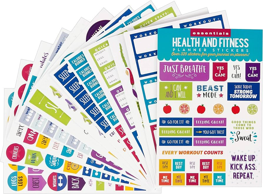 Essentials Health & Fitness Planner Stickers (Set of 325 Stickers) | Amazon (US)