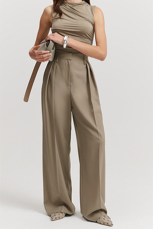 Pleat Wool Pant | Country Road