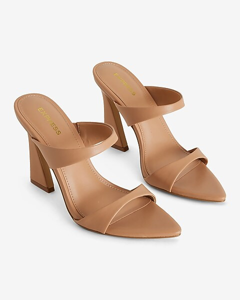 Pointed Toe Double Strap Heeled Sandals | Express
