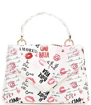 ALDO Bellavitaa Small Kiss Print Top Handle Love Satchel Bag - White Combo | Dillard's