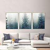 Misty Tree Forest 3 Print Set, Set of 3 Prints Triptych Wall Art Unframed | Amazon (US)