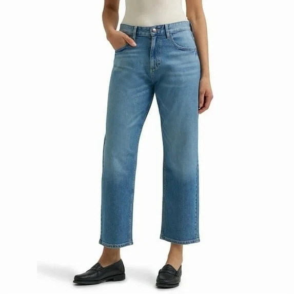 Lee® Women's Heritage High-Rise Classic Straight Leg Denim Jean, Sizes 2-18 - Walmart.com | Walmart (US)