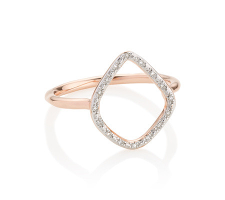Riva Diamond Hoop Ring, Rose Gold Vermeil on Silver | Monica Vinader (US)