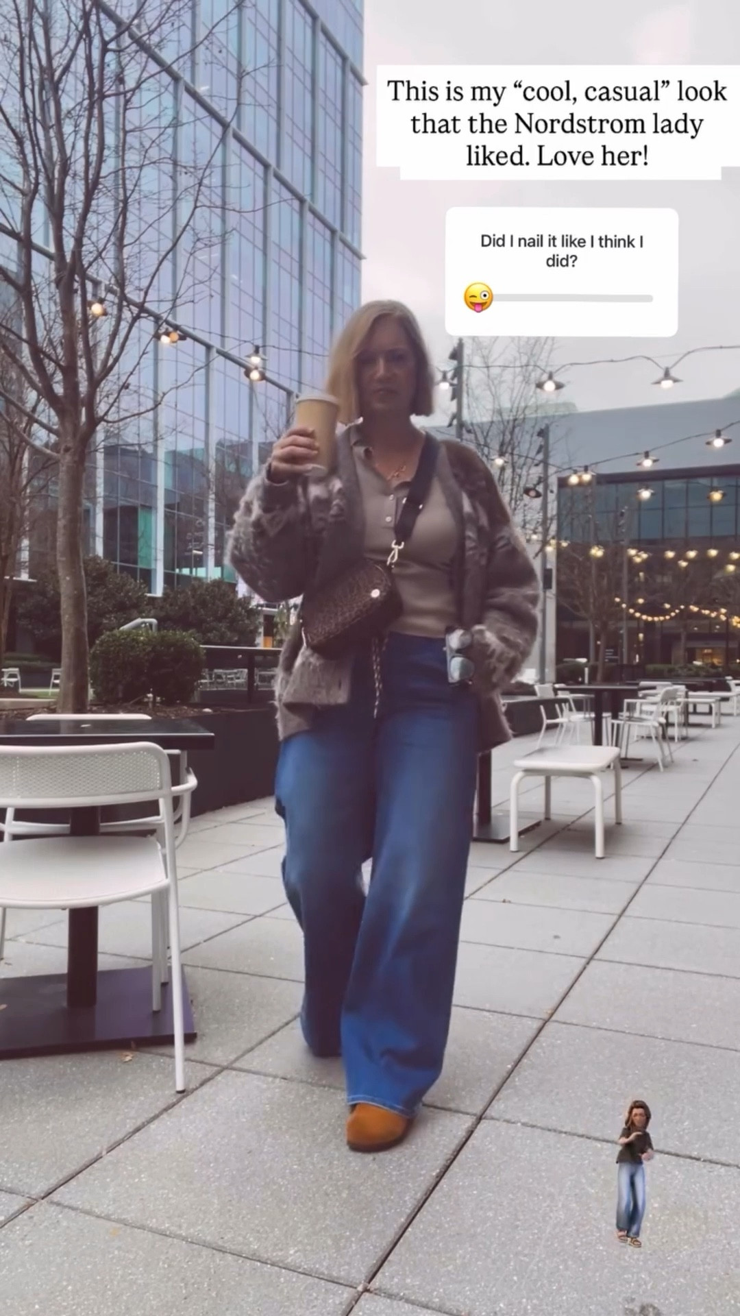 This is my “cool, casual” look that the Nordstrom lady liked. Love her!