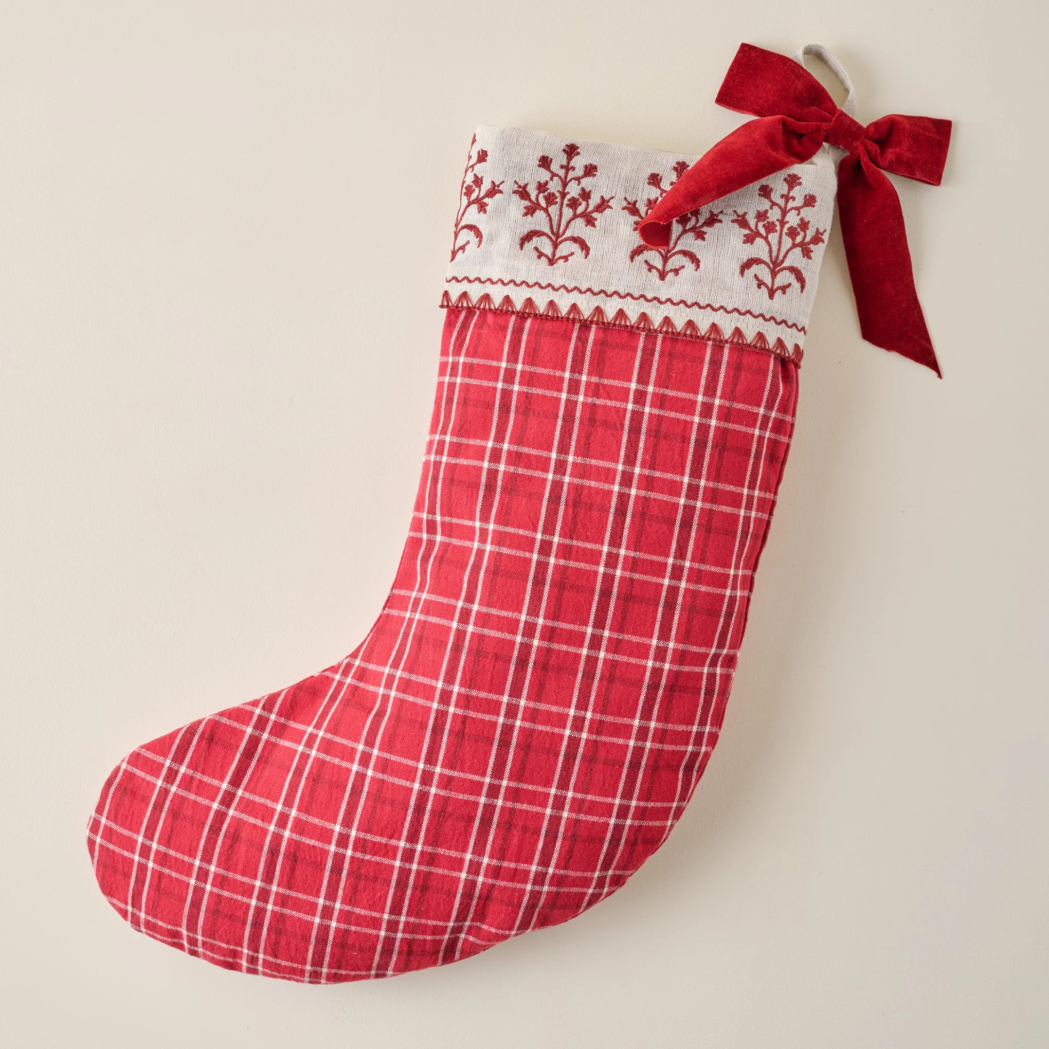 Vintage Red Plaid Stocking | Magnolia