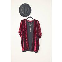 Burgundy Velvet Kimono /Velvet Cardigan / Kimono Cardigan / Kimono Jacket / Boho Kimono Shawl / Gift for her | Etsy (US)