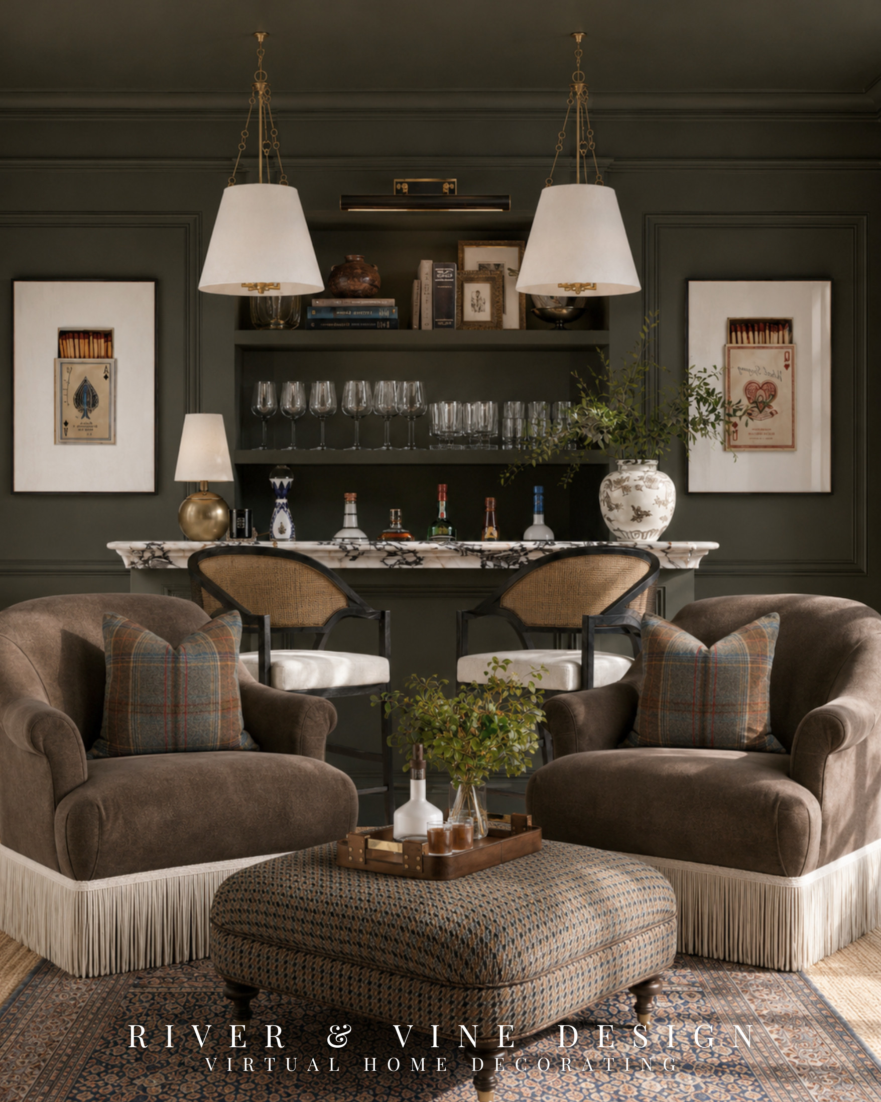 A home bar can be functional and still feel like one of the most beautifully designed spaces in your home! This moody home bar combines marble, woven counter stools, oversized brass pendant lights, vintage-inspired artwork and collected shelf decor for a look that feels warm, elevated and full of personality.

If you love Ralph Lauren-inspired interiors, English country style and modern traditional decor, focus on layered materials and pieces that look collected rather than perfectly matched. This edit makes it easy to create a sophisticated home bar or entertaining space your guests will absolutely want to gather around. Tap through to see all the pieces!

Moody home bar, home bar design ideas, Ralph Lauren inspired decor, modern traditional interiors, English country home, dark green home bar, built in bar ideas, luxury home bar, brass pendant lighting, woven counter stools, vintage inspired wall art, home entertaining essentials

I may receive a commission from purchases made through my links. 

 #LTKHome