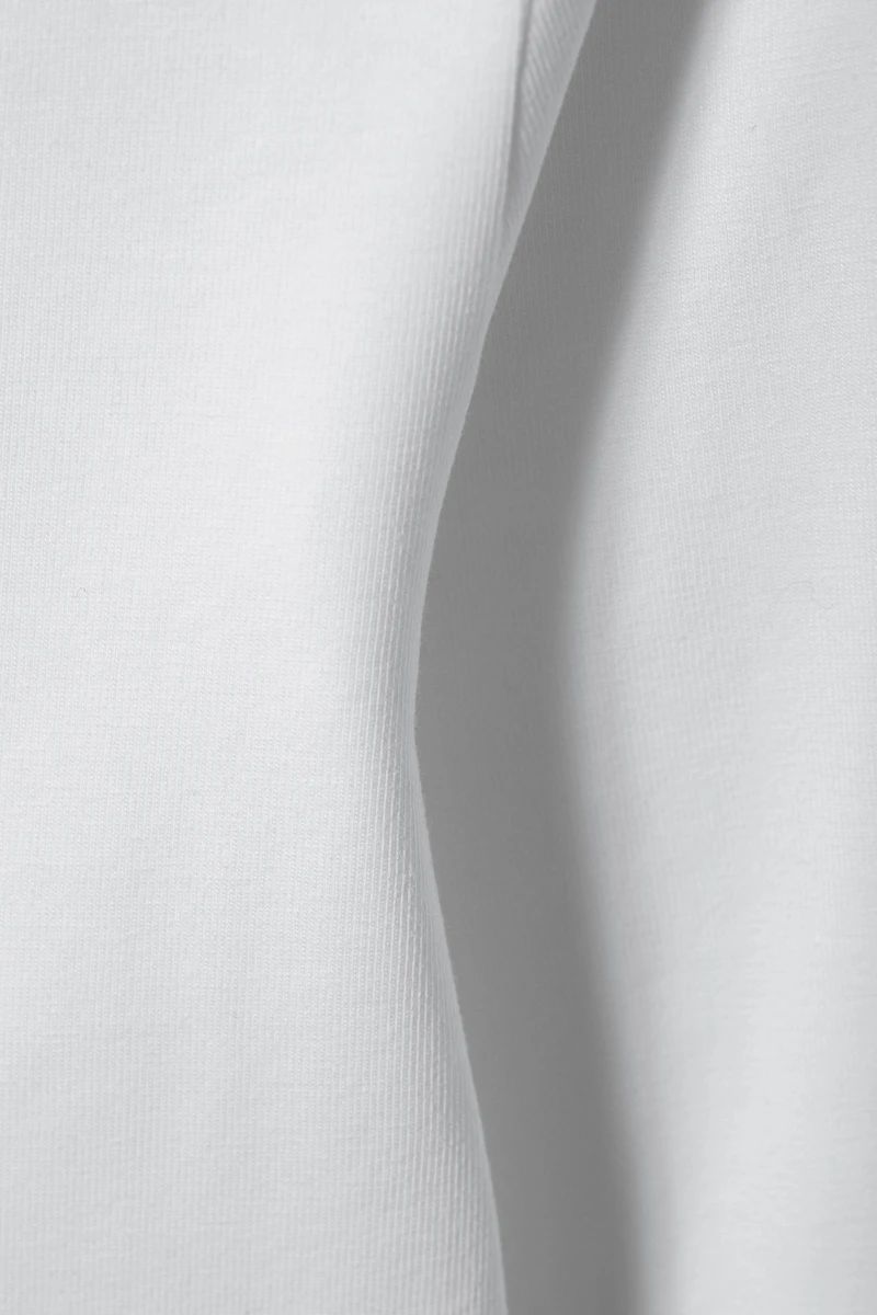 Mini Long Sleeve Crop Top - White - Weekday GB | Weekday