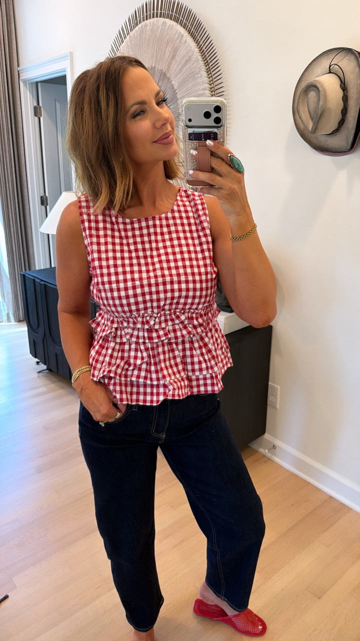 red gingham amazon top ♥️ code betsy35 works for vici barrel jeans!

#LTKootd #LTKSeasonal #LTKSaleAlert