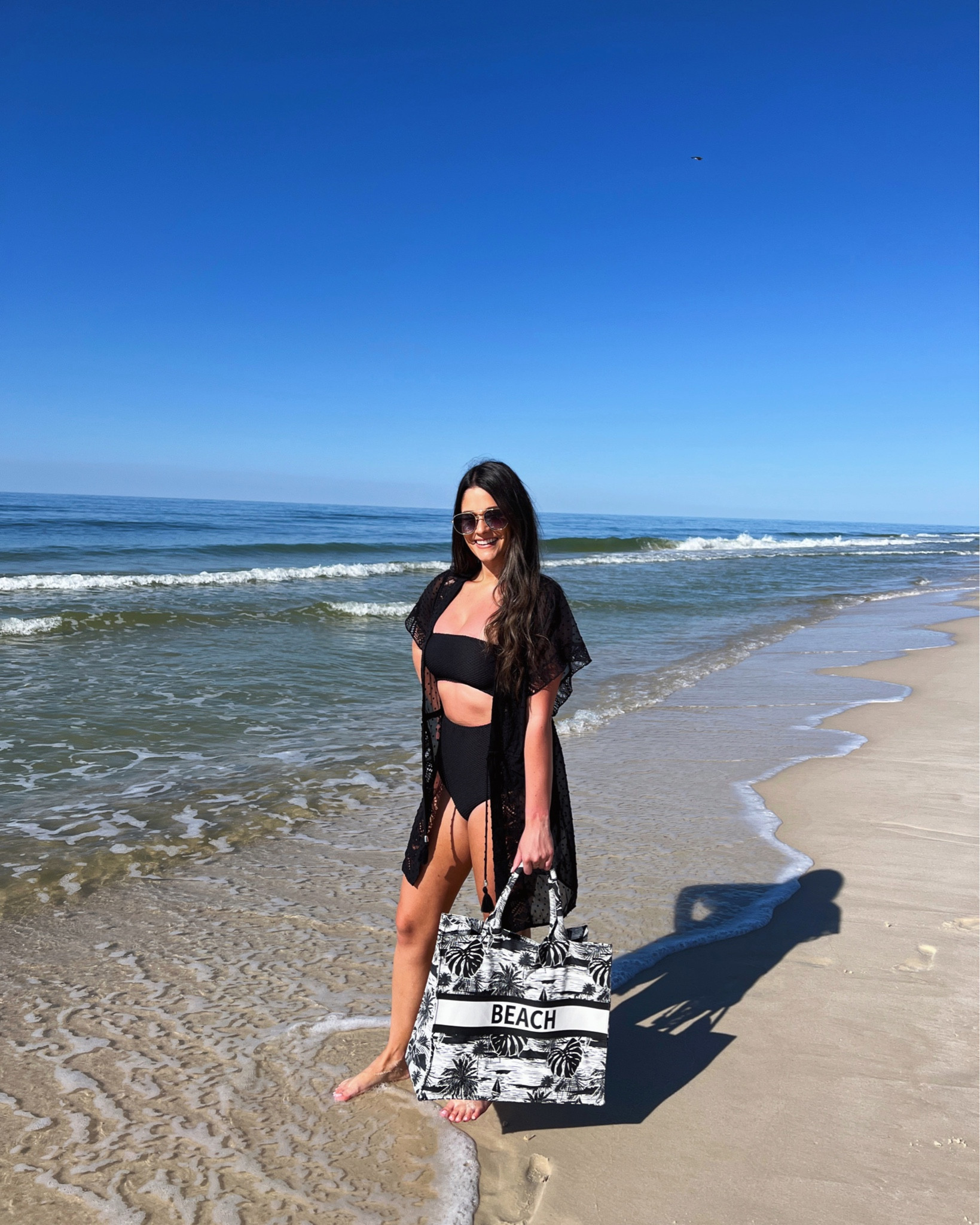 This beach bag is so cute and the perfect size to fit all of your beach needs ☀️🌴 also loving this coverup!! 

| beach | beach bag | tote bag | swim | swimsuit | one piece | coverup | swimsuit coverup | summer | spring | vacation outfit | beach outfit | pool outfit | 

#LTKtravel #LTKFind #LTKswim