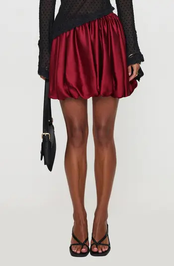 Rubee Bubble Hem Satin Miniskirt | Nordstrom