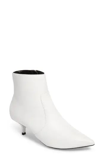Women's Topshop Abba Pointy Toe Bootie, Size 5.5US / 36EU - White | Nordstrom