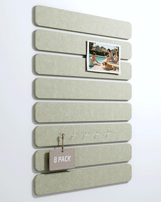 Fluxynara Cork Board Alternative Felt Strip Board 8-Pack 13"x2", Office Pin Board with 50 Push Pi... | Amazon (US)