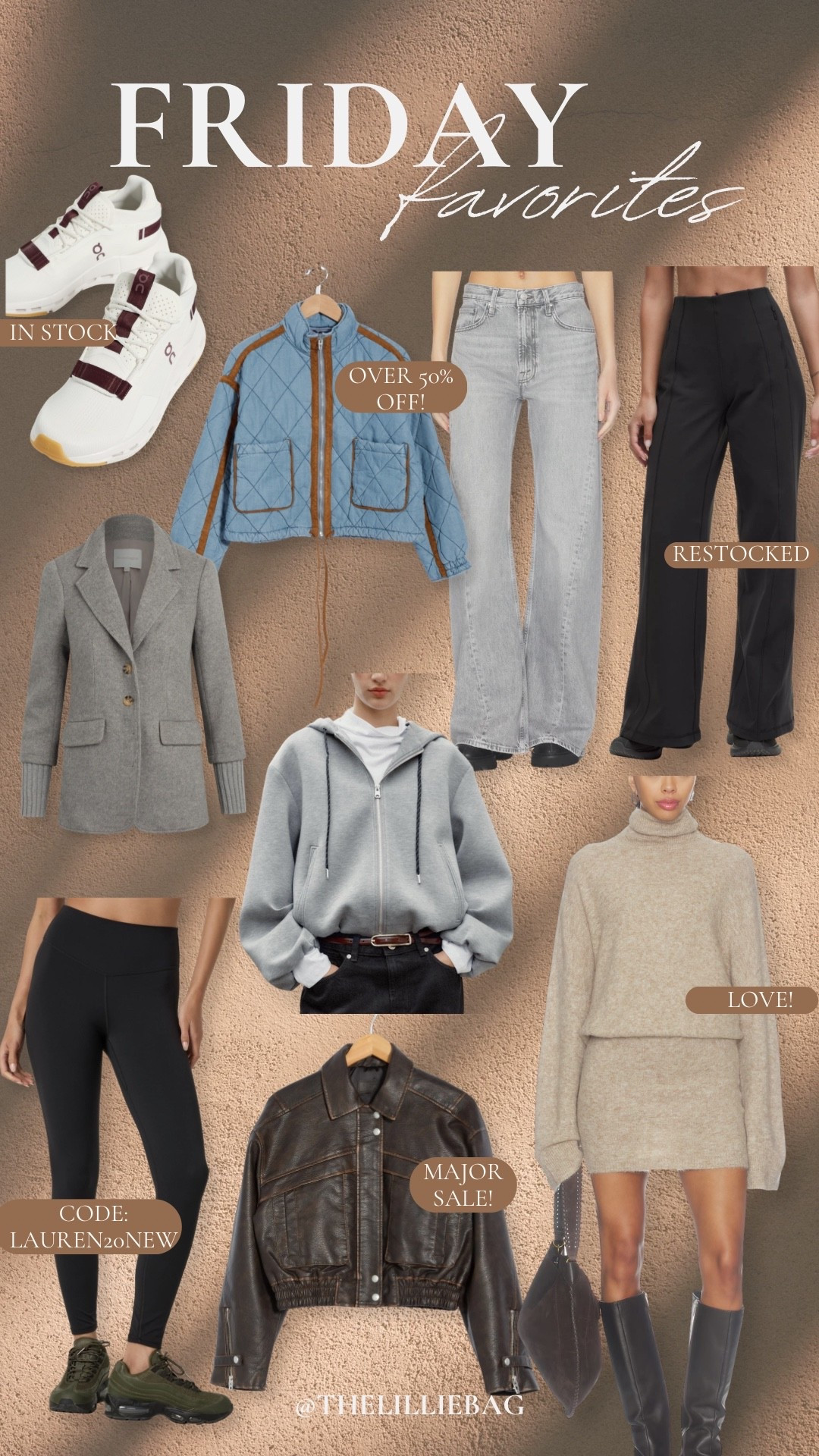 This week’s Friday Favorites came with some MAJOR markdowns 👀💸 Jeans over 50% off, a leather jacket on major sale, restocked pants + plenty of fall layers worth grabbing now!

And my Vuori code is still live! 🙌🏼 New customers can use LAUREN20NEW for 20% off their first purchase through 9/26 at 11:59PM PST.

Workout. Sweater dress. Fall style. Over 40 style.

#LTKOver40 #LTKSaleAlert #LTKSeasonal