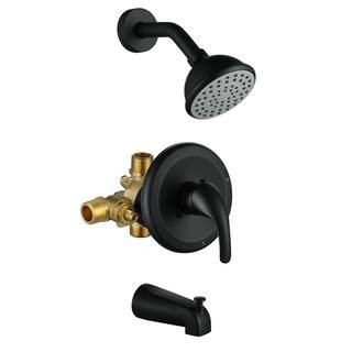 Boyel Living Single-Handle 1-Spray 1.75 GPM Tub and Shower Faucet with Pressure Balance Valve in Mat | The Home Depot