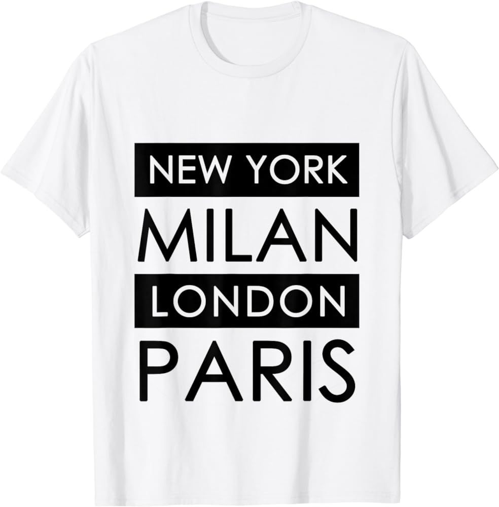New York, Milan, London, Paris T-Shirt | Amazon (US)