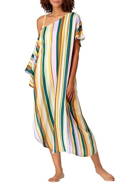 Mixed Drink Stripe One-Shoulder Coverup Tunic | Saks Fifth Avenue OFF 5TH