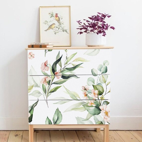 Ikea Malm Dresser Decal Green Peel and Stick Watercolor | Etsy | Etsy (US)