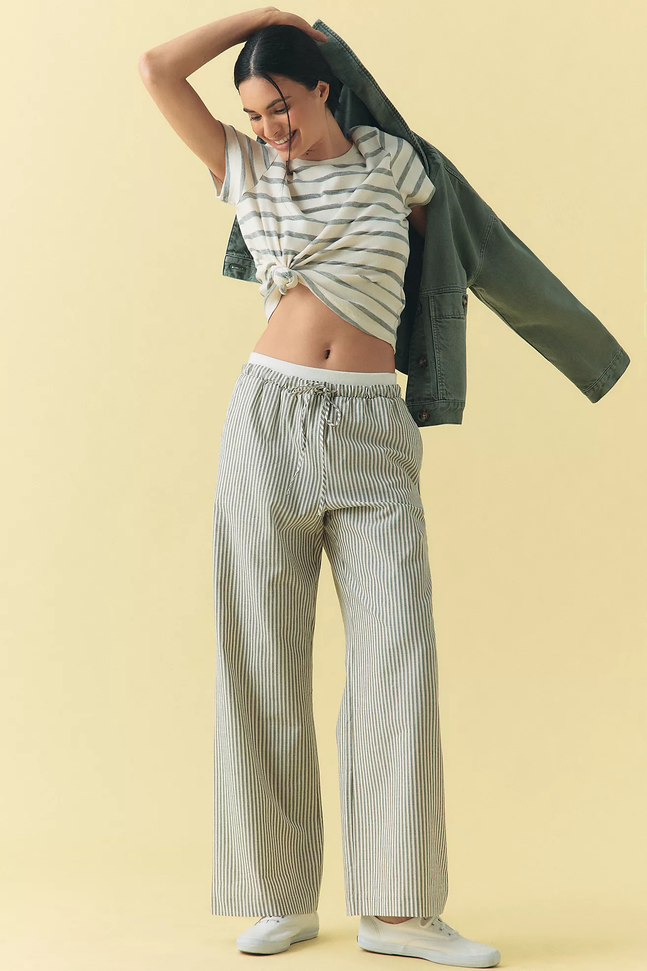 Maeve Elastic-Trim Beach Pants | Anthropologie (US)