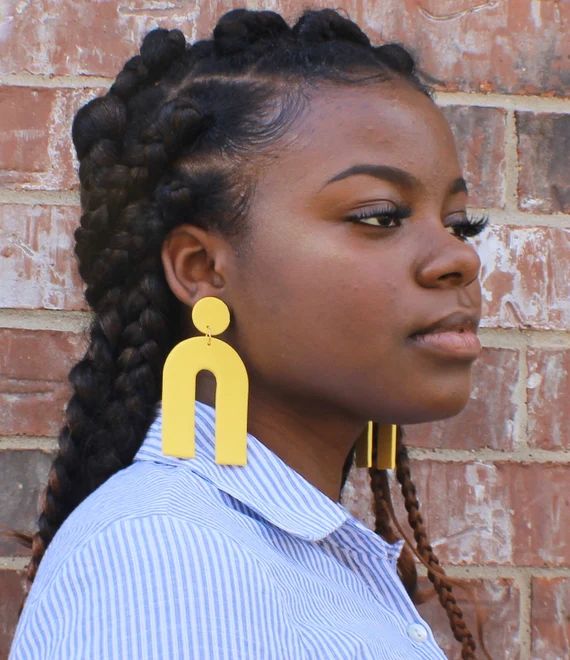 Clay earrings • Large arch earrings • Clay arches earrings | Etsy (US)