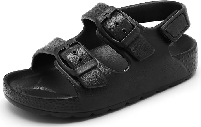 INMINPIN Toddler Boys Girls Buckle Sandals Comfort Open Toe Sandal with Adjustable Back Strap | Amazon (US)