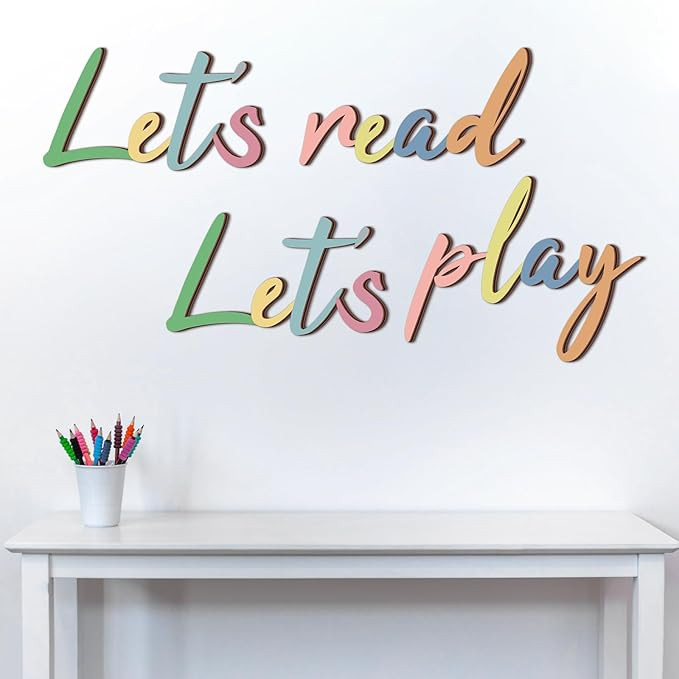 1 Set Let's Play Let's Read Sign Reading Nook Decor Wooden Read Sign Reading Corner Decor Play Si... | Amazon (US)