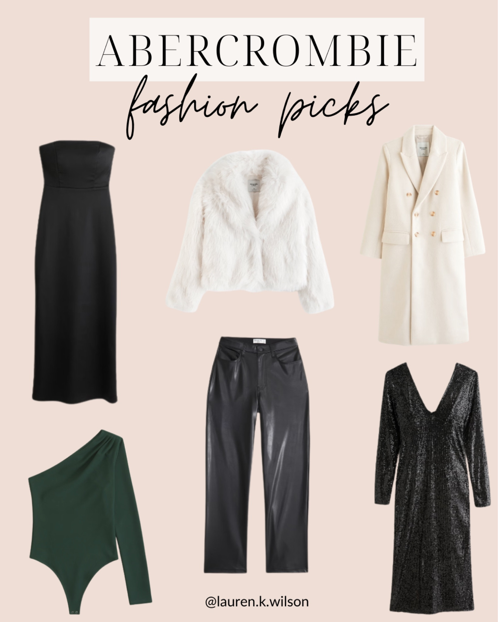 Abercrombie, strapless, satin, faux fur jacket, coat, jacket, one shoulder, bodysuit, faux leather, sequin dresses 

#LTKSeasonal #LTKHoliday #LTKstyletip