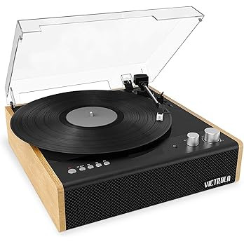 Victrola Eastwood 3-Speed Bluetooth Turntable with Built-in Speakers and Dust Cover | Upgraded Tu... | Amazon (US)