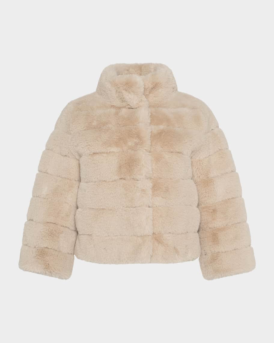 Fur-Free Short Faux Rabbit Coat | Neiman Marcus