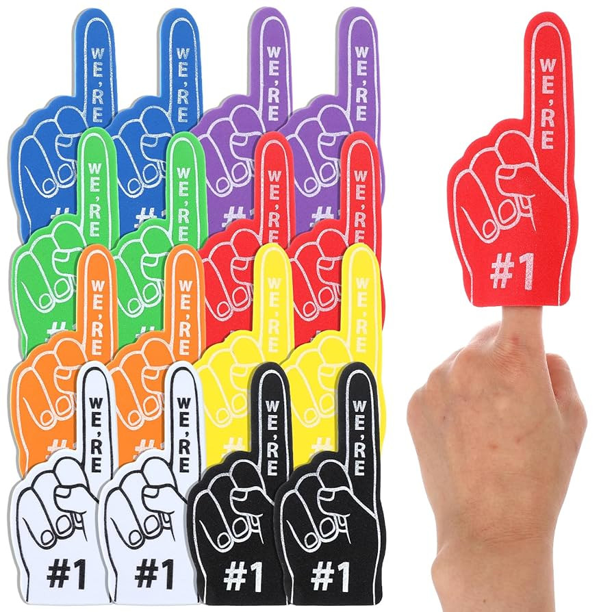 16 Pcs Mini Foam Fingers, We're #1 Fan Foam Finger, Sports Party Favors, Sports Themed Birthday P... | Amazon (US)
