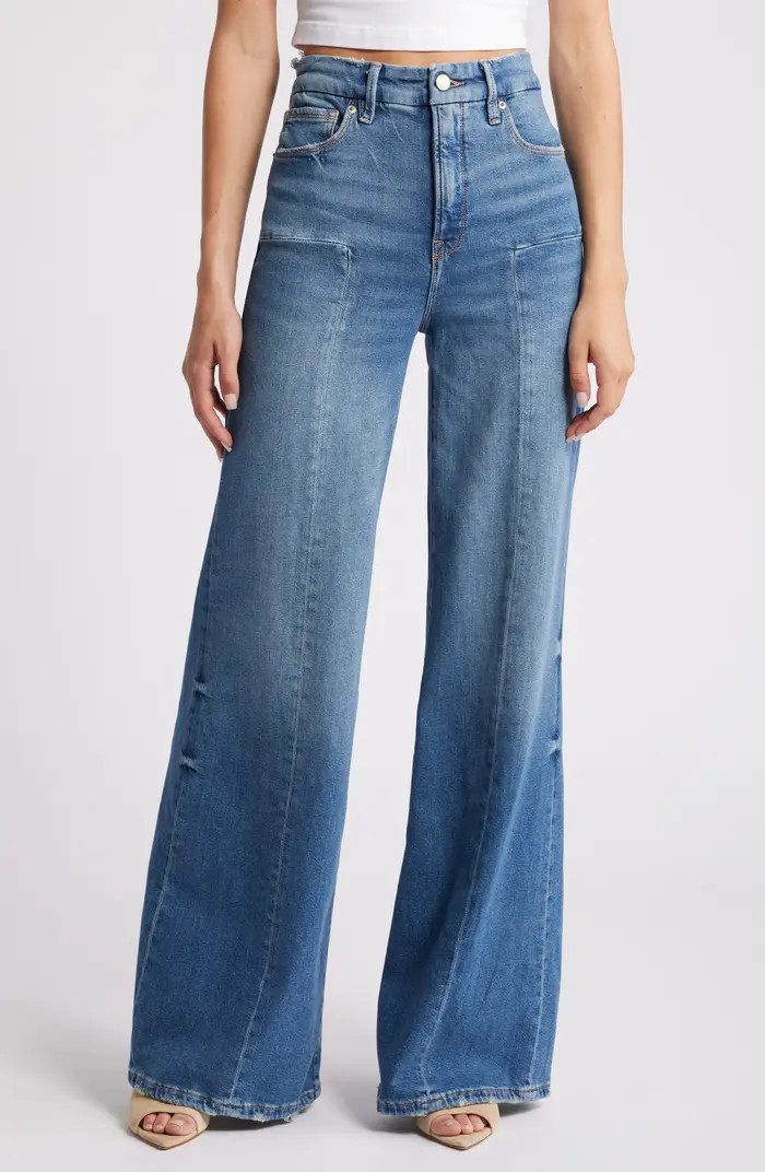 Good Waist Center Seam Palazzo Jeans | Nordstrom