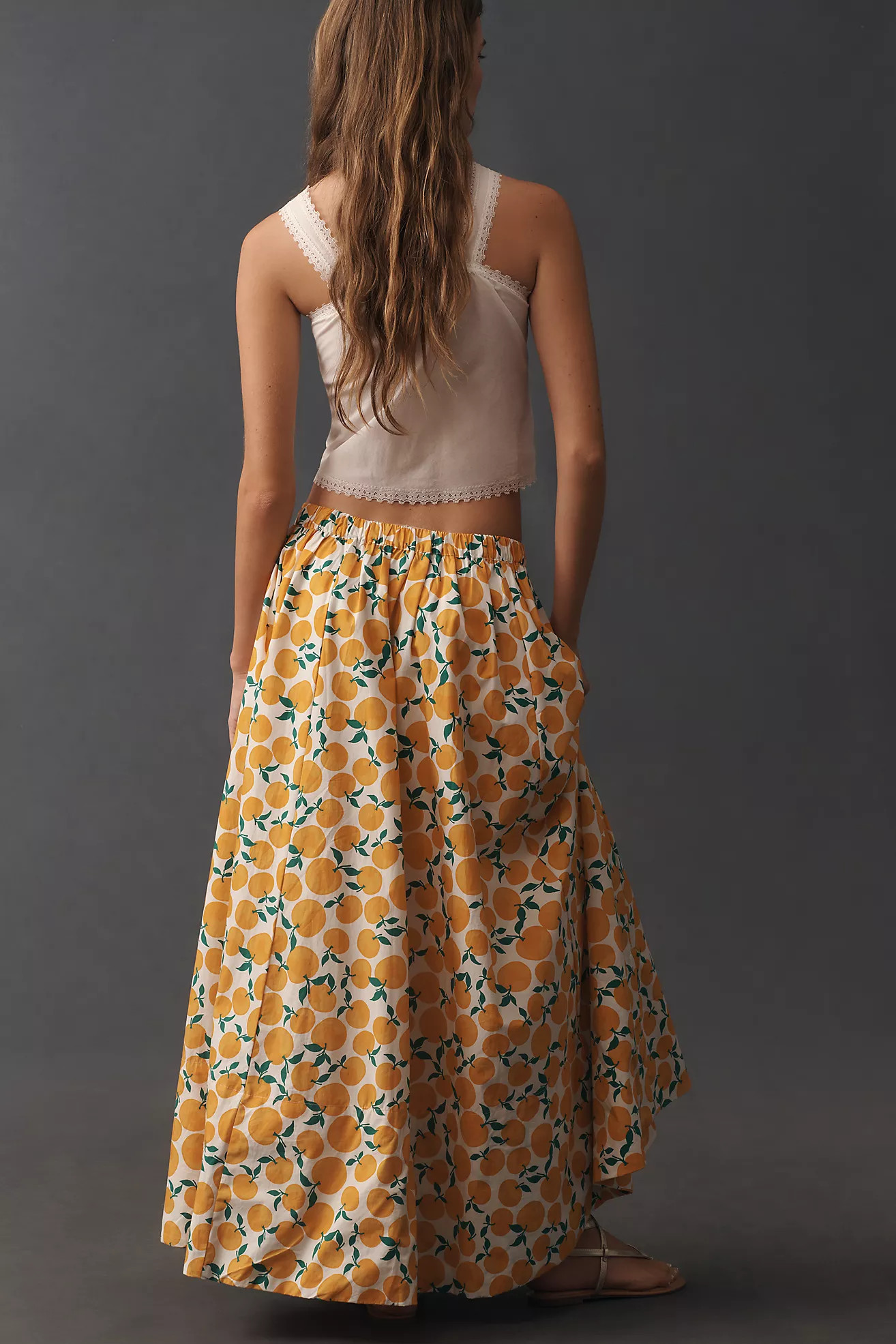 The Jacie Poplin Printed Maxi Skirt by Maeve | Anthropologie (US)