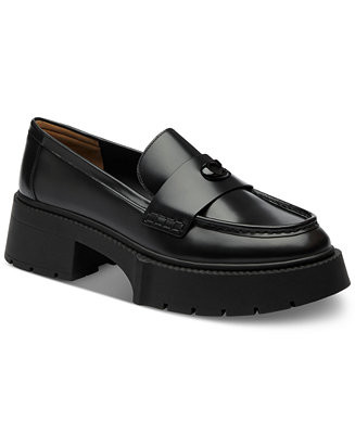 COACH Women's Leah Platform Lug Sole Leather Loafers - Macy's | Macy's