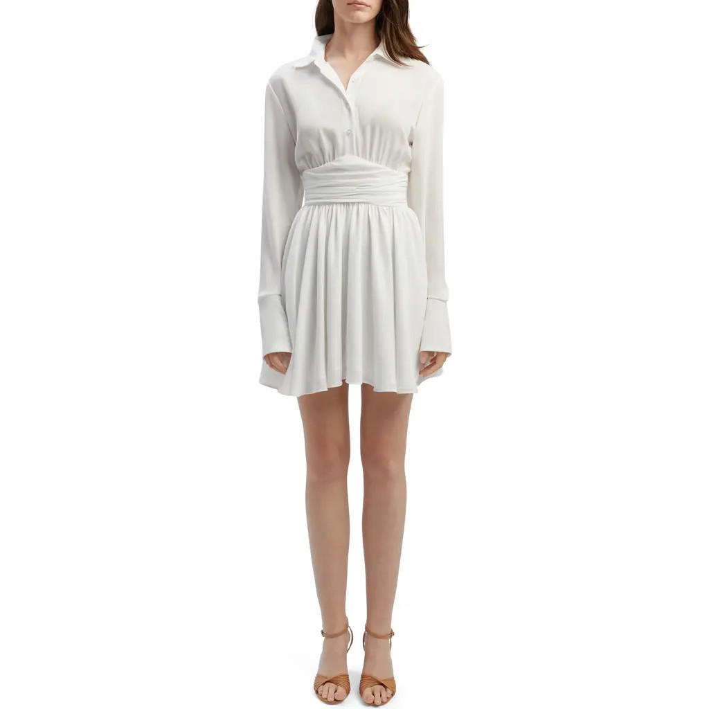 Bardot Justina Long Sleeve Minidress in Orchid White at Nordstrom, Size 4 | Nordstrom