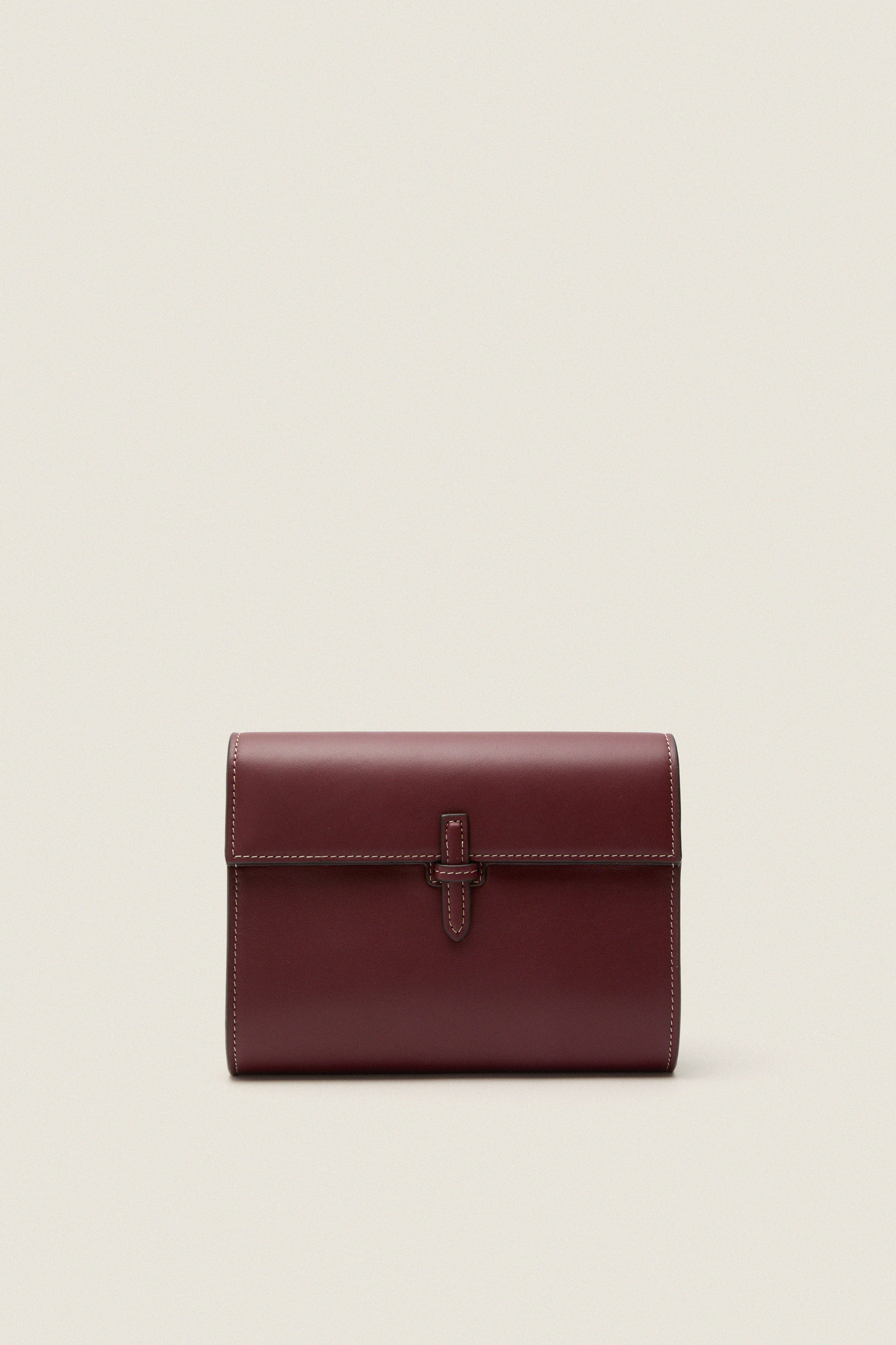 Burgundy Small Soft Napa Clutch | Tuckernuck (US)