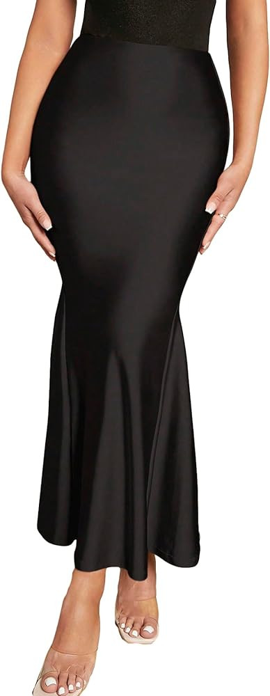 Verdusa Women's High Waist Ruffled Fishtail Bodycon Maxi Long Skirt | Amazon (US)