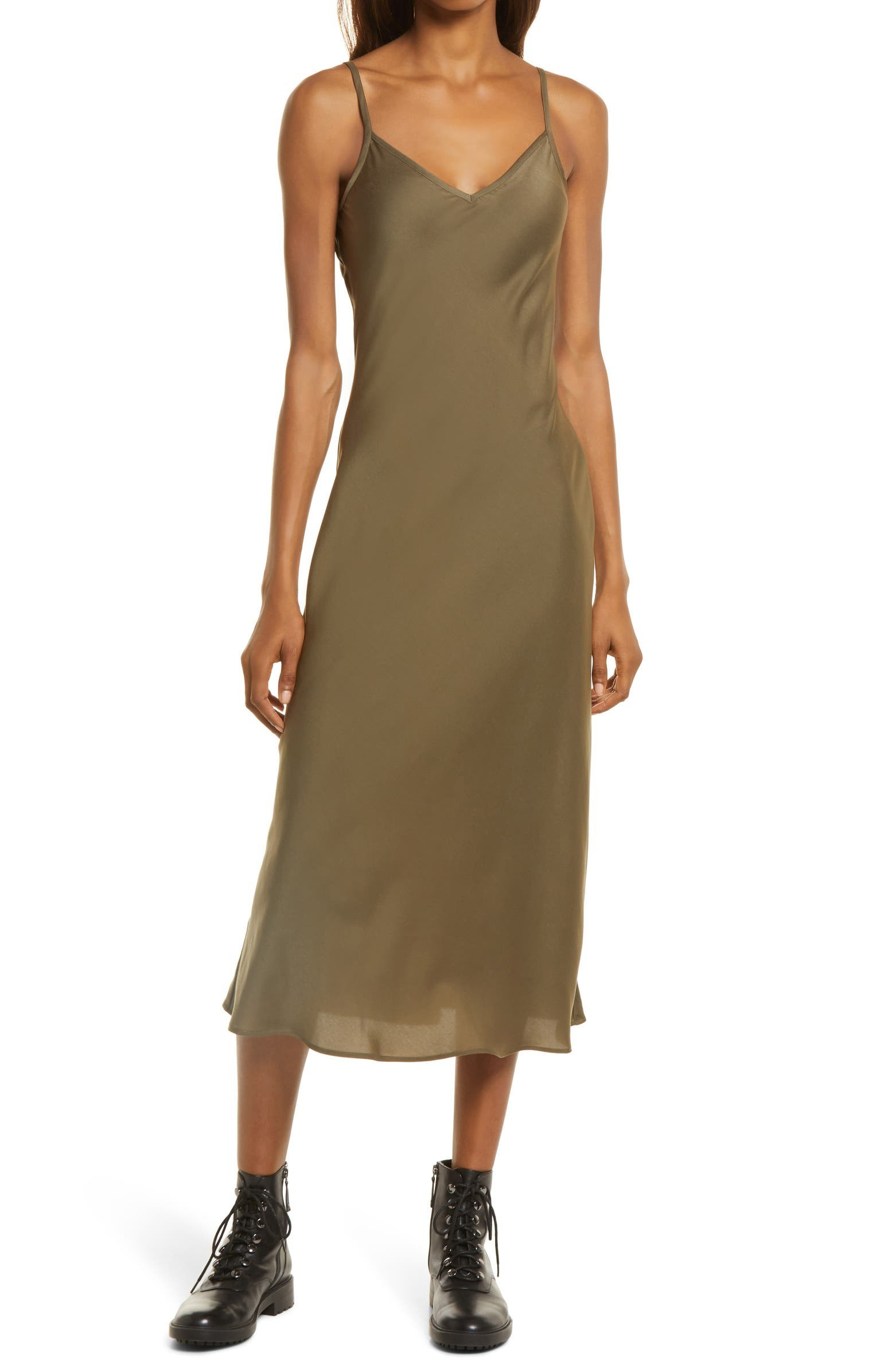 Tierny Satin Midi Slipdress | Nordstrom