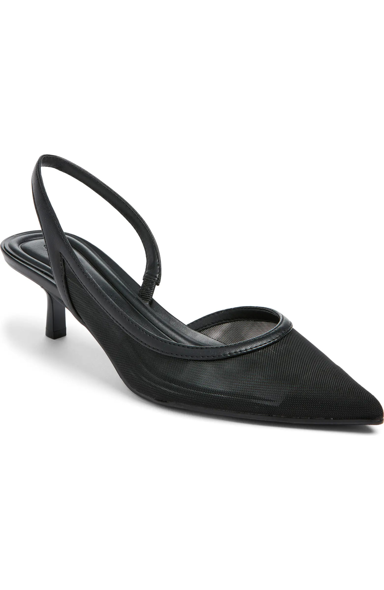 Corina Slingback Half d'Orsay Pointed Toe Kitten Heel Pump (Women) | Nordstrom