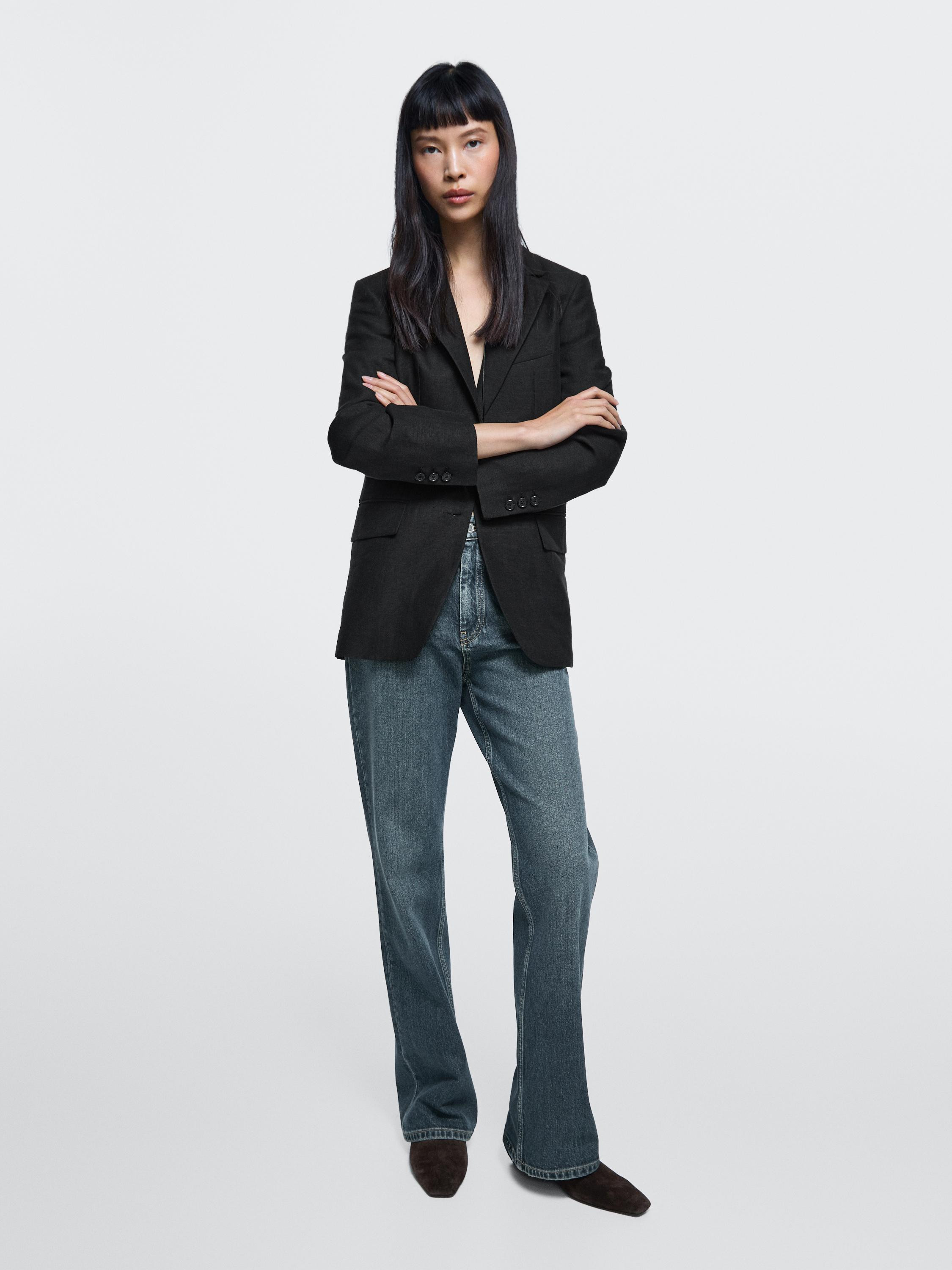 High-waist boot-cut jeans | Massimo Dutti US