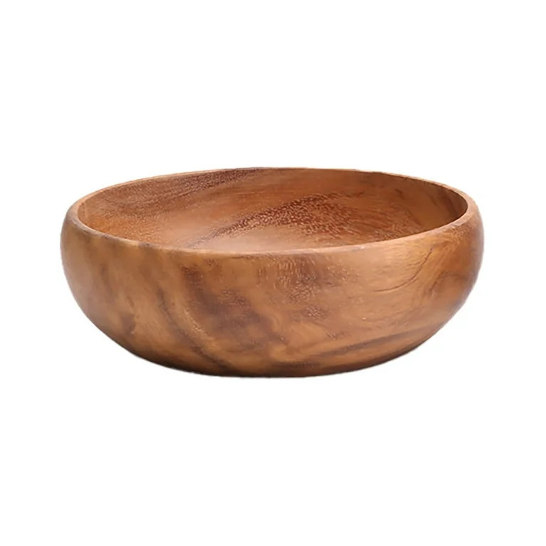 Uanit Large Wooden Bowl Acacia Solid 20x7 5cm Medieval Size Round Acacia Various Kitchens Dining ... | Walmart (US)