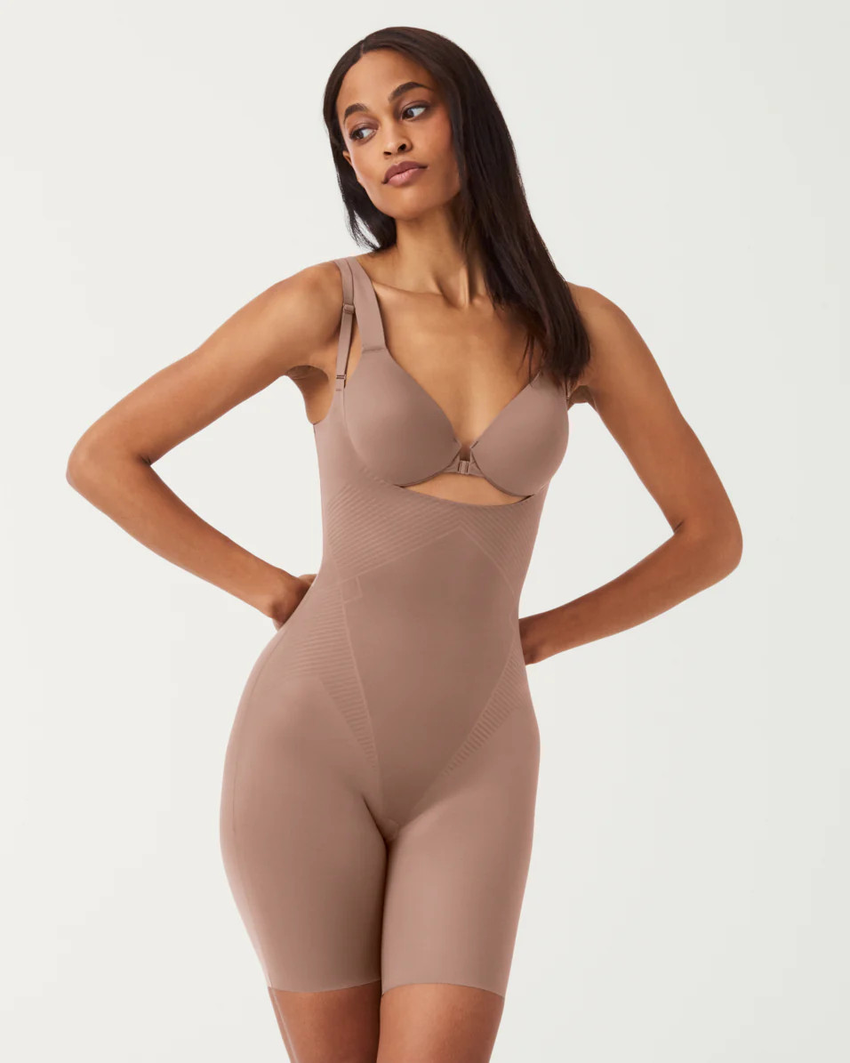 Open-Bust Mid-Thigh Bodysuit | Spanx