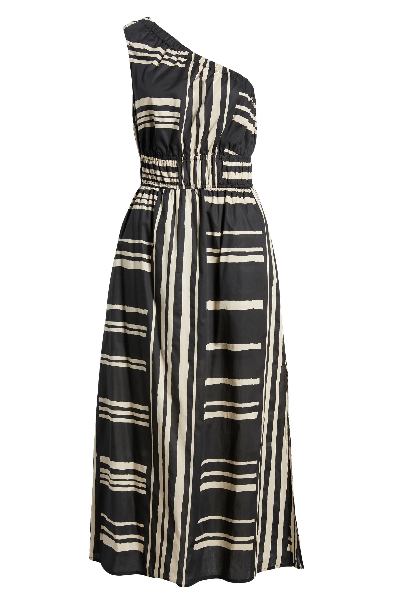 Rails Selani Stripe One-Shoulder Cotton Midi Dress | Nordstrom | Nordstrom