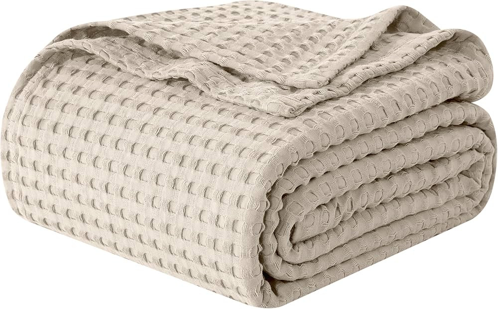 Elegant Comfort Premium 100% Cotton Waffle Blanket - Lightweight Breathable Waffle Weave Bed Blan... | Amazon (US)