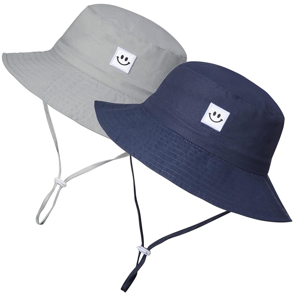 MaxNova Baby Sun Hat Smile Face UPF 50+ Toddler Bucket Hat for Boys Girls 0-7 Years | Amazon (US)