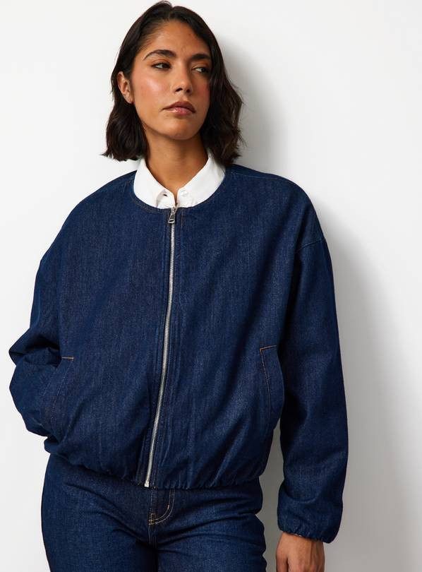 Dark Rinse Denim Bomber Jacket 20 | Tu Clothing