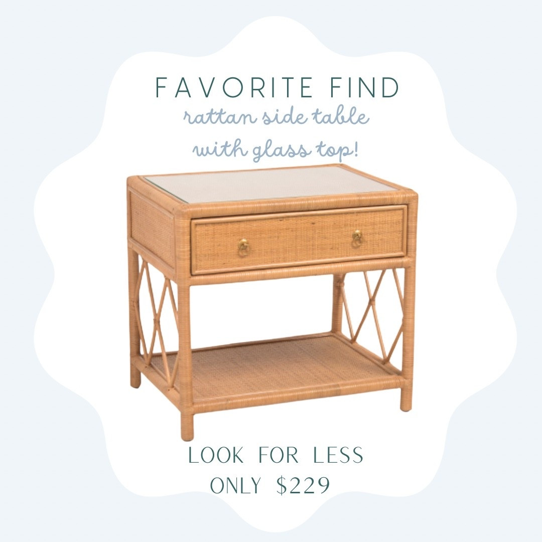 Designer look for less rattan side table only $229! 